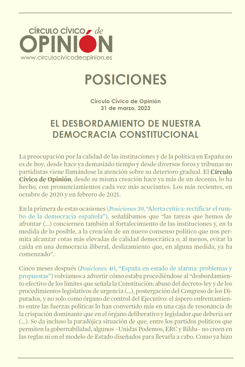 Posiciones 45: Economía española: retos cruciales